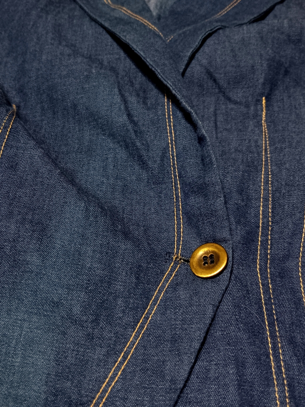 Vintage Megan Moore Size 6 One Button Women’s Denim Blazer Jacket Blue 80s - Picture 5 of 12